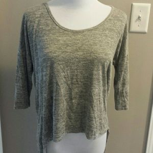 Grey open back shirt